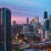 An aerial view of the Chicago skyline, as we open our comprehensive guide to junk removal in Illinois