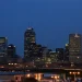 A view of the nighttime skyline in Indianapolis, opening our comprehensive guide to junk removal costs in Indiana