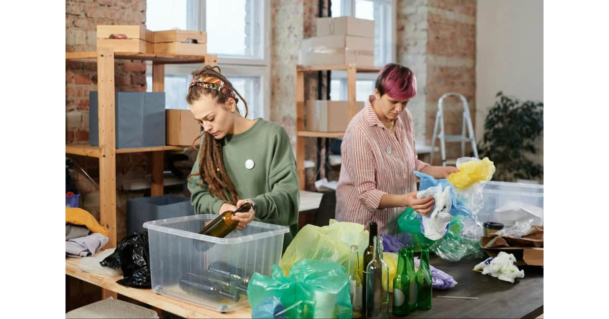 People sorting their junk.