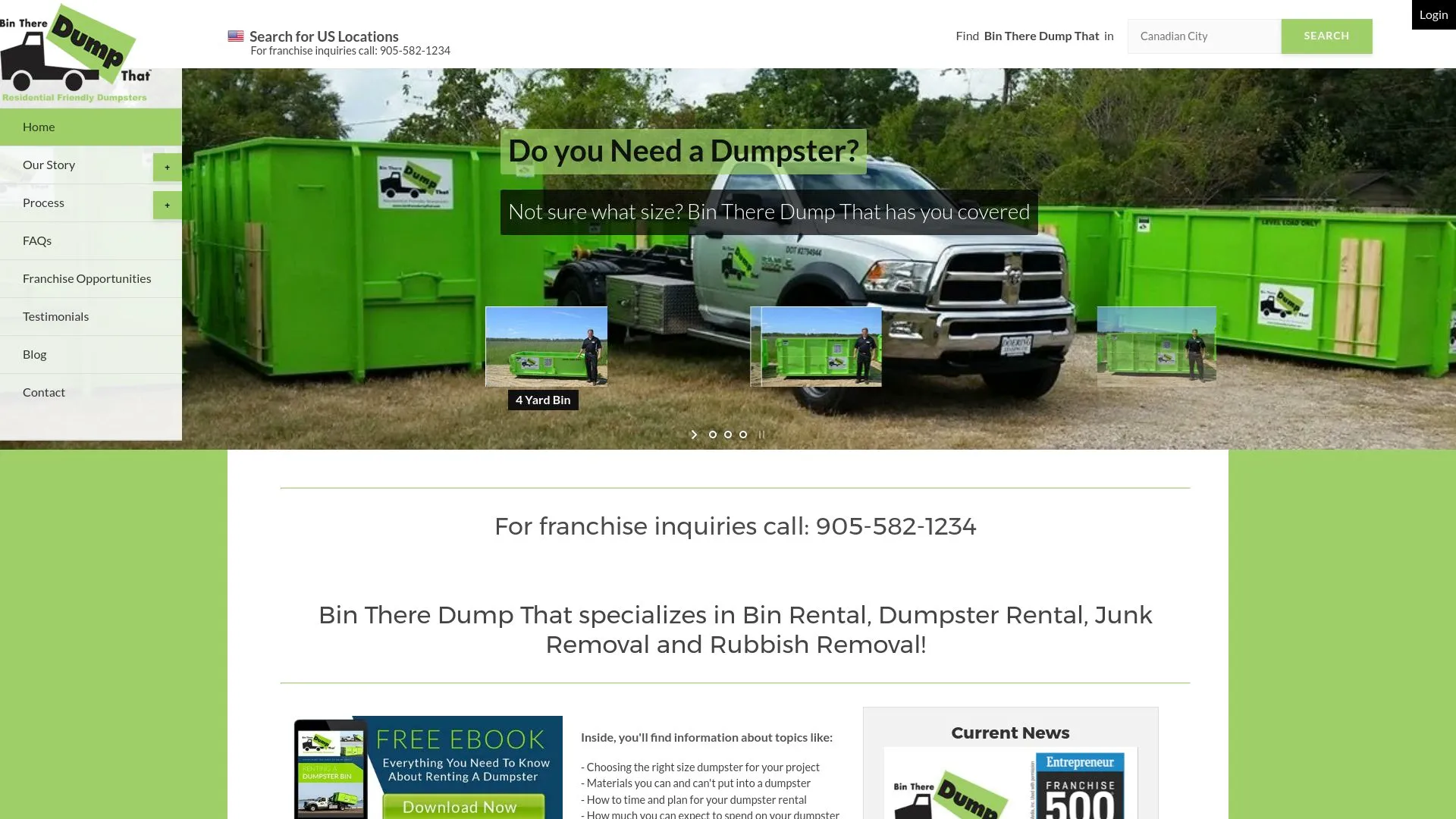 The official webpage for Bin There Dump That, offering junk removal services in Texas.