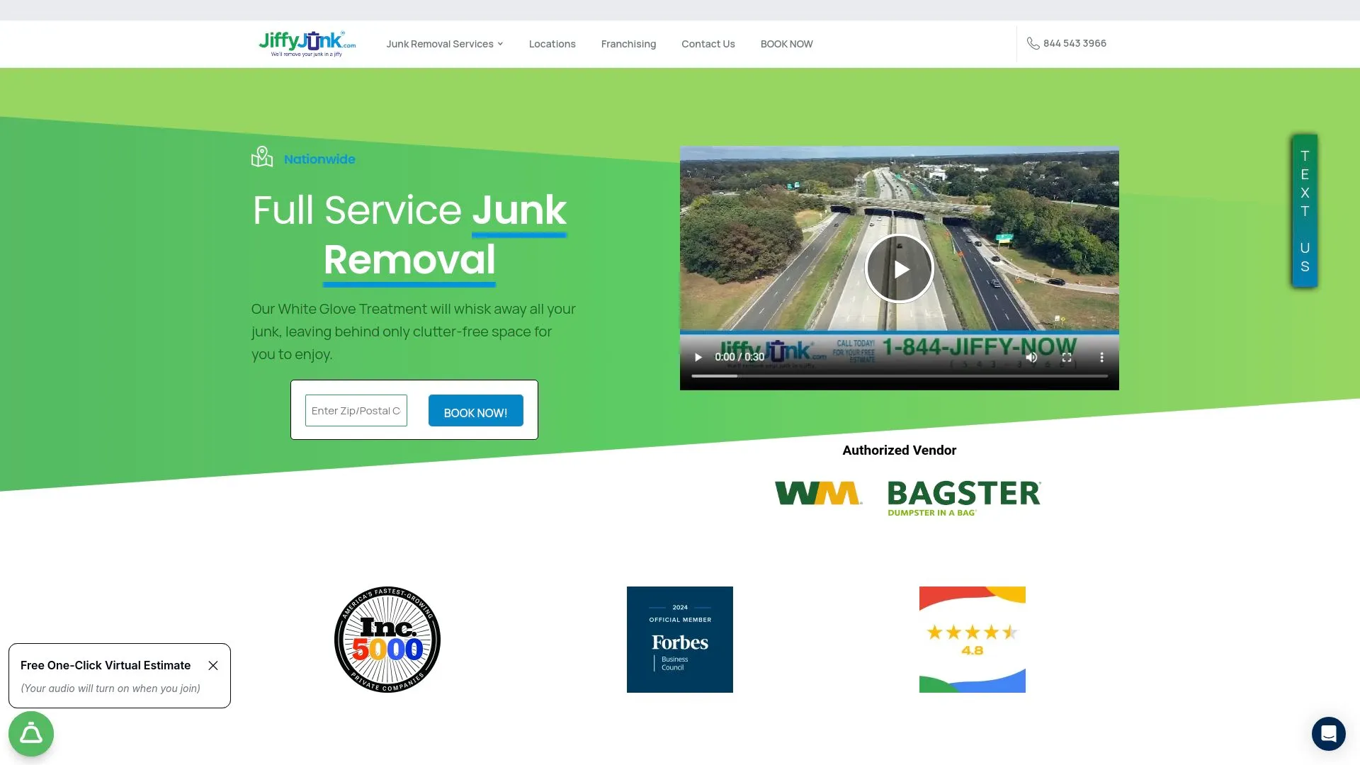 Our homepage here at Jiffy Junk, one of the best junk removal services in Ohio.