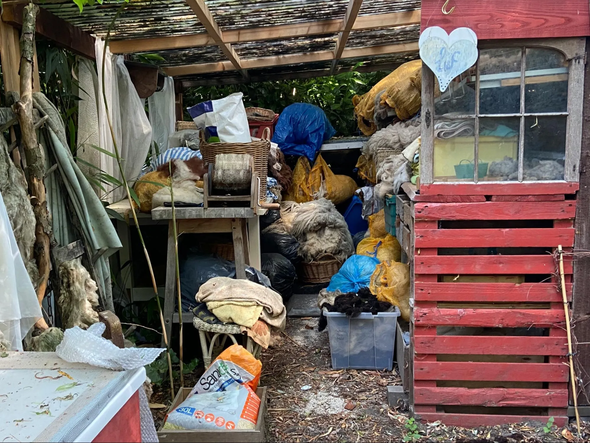 Image showing junk awaiting removal during an estate cleanout. 